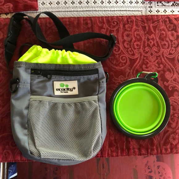 EcoCity Pet Supply Other - EcoCity Pet Supply treat bag with multiple compartments water bowl poo bags